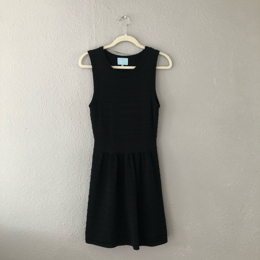 CeCe by Cynthia Steffe Black Knit A-Line Dress - Medium - Little Black Dress